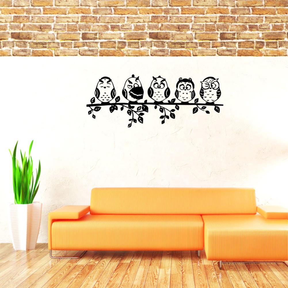 Owl Shaped PVC Wall Sticker Removable DIY Wall Decal Home Bedroom Decoration