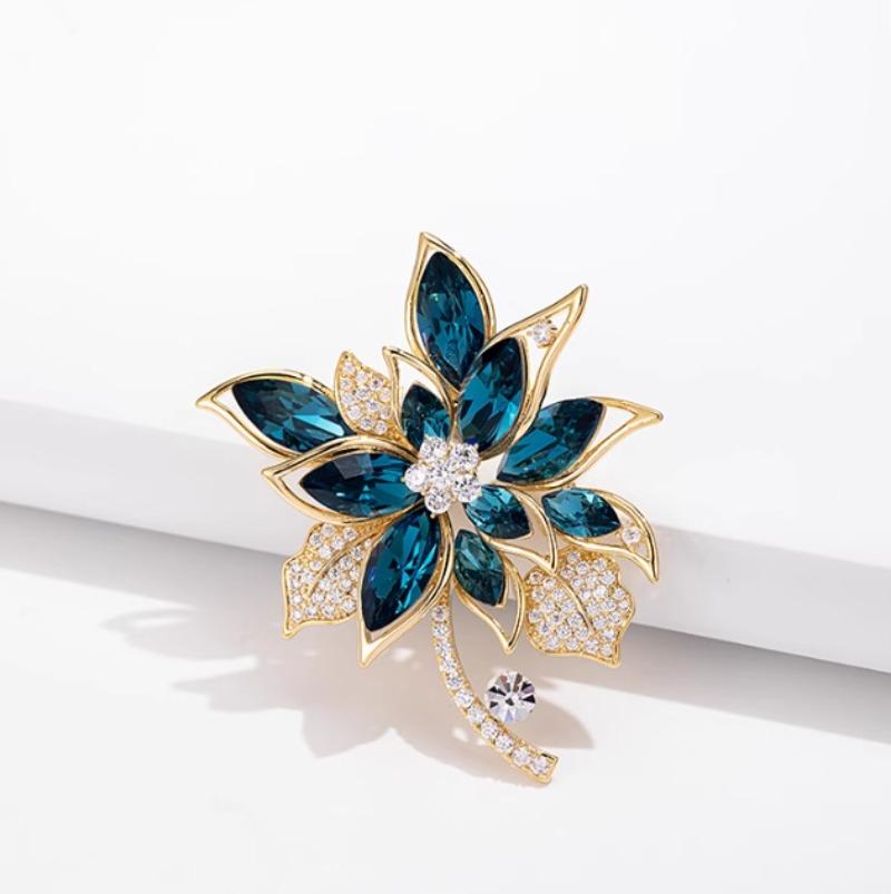 1pc Fashion Flower Brooch for Women Men Eye-Catching Pin Accessory for Stage&Special Occasions Memorable Gift Item