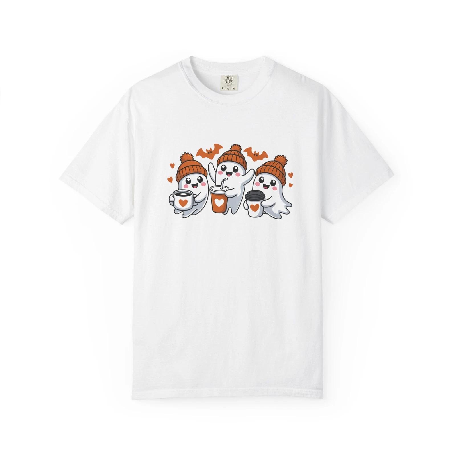 

Cute Ghosts Cozy T-Shirt | Halloween Tee for Kids & Adults S
