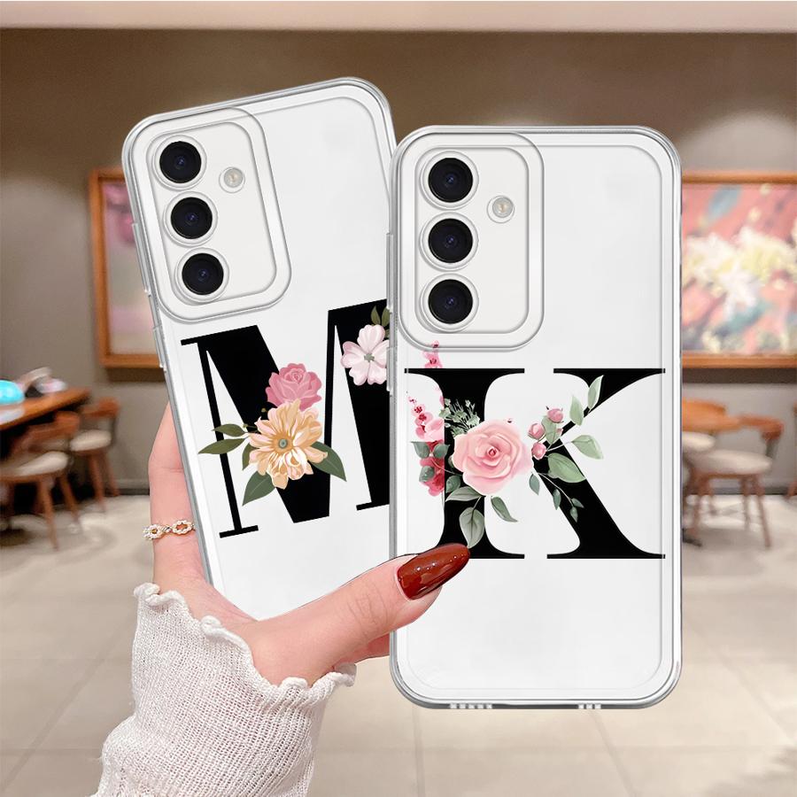 Flower Letters Phone Cover Case for Samsung Galaxy A57 A34 A35 A55 A52 A14 A16 A36 A37 A56 A54 A15 A25 A51 A52 A17 A26 A24 A23