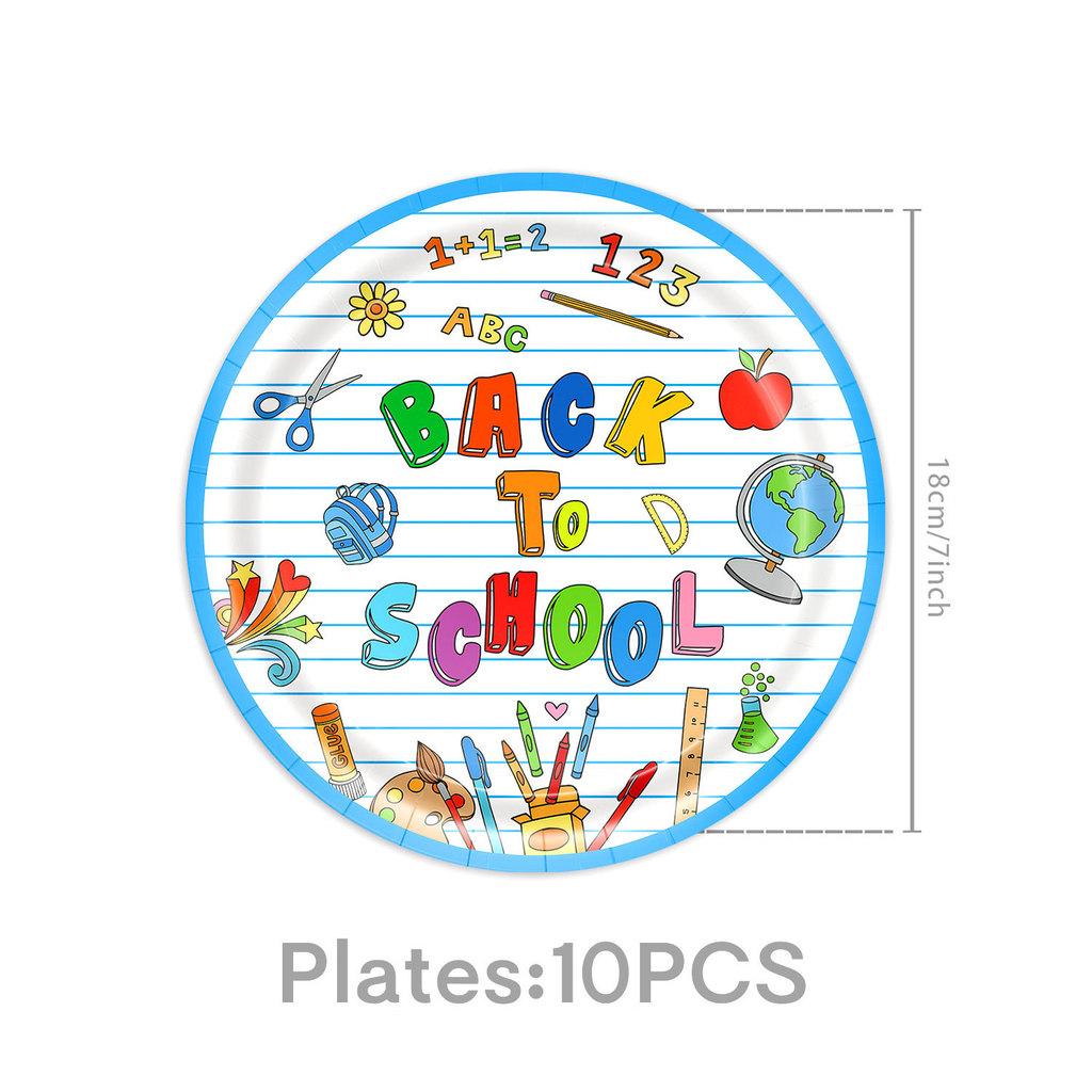 Animated Back To School Party Supplies Set With Paper Plates Cups Napkins For Student Celebration
