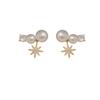 Unique niche pearl stud earrings for women, popular autumn and winter, high-end sense, light luxury temperament, ear clips, women's hole-free earrings
