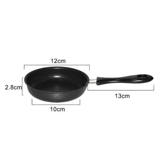 12cm Mini Round Flat Bottom Steak Egg Breakfast Frying Pan Non-stick Saucepan