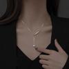 Pearl Necklace Women's Pearl Tassel Style Light Luxury Niche Design Simple Fashion Versatile Collarbone Chain for Girlfriend