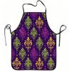 1pc Colorful Baroque Floral Print Apron, Durable And Easy To Clean, Adjustable Waistband, Polyester Material, for Kitchen Cooking, Gardening, Orchard 