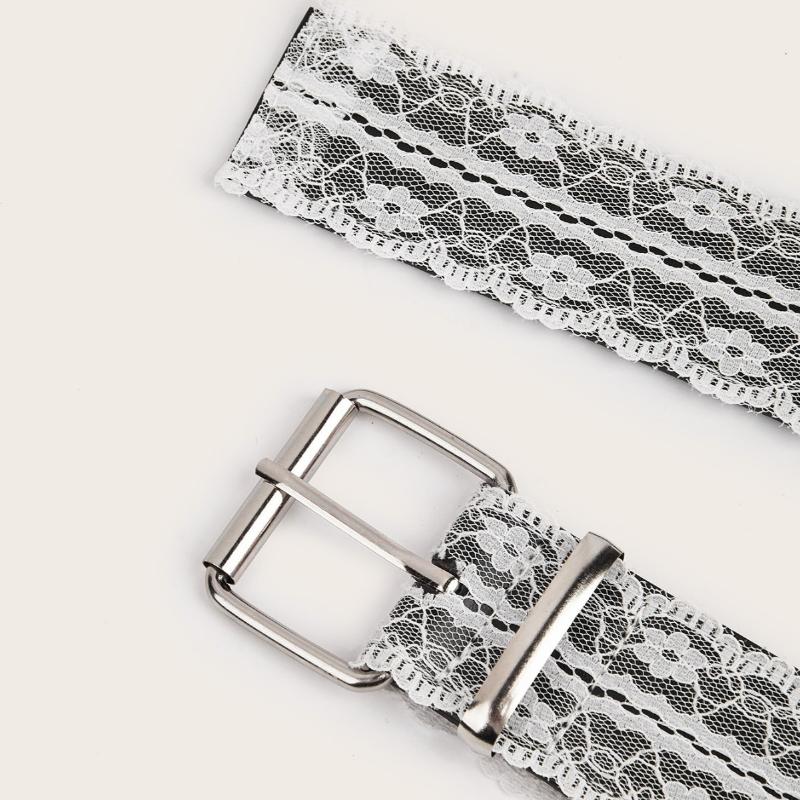 White Floral Lace Waist Belt Adjustable Sweet All-Match Waistband For Women Casual Waist Strap Decor Accessories Gifts