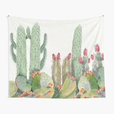 Cactus Tapestry Floral Green Desert Plants Cartoon Tapestry Wall Hanging Tapestry for Bedroom Living Room Home Dorm Decor