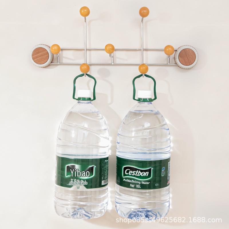 No-Drill Musical Note Suction Cup Door Hook for Bathroom & Kitchen Storage. Retro Door 5-Hook (Walnut)