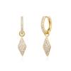 Gold Pave Sparkle 925 Silver Ring Earrings E061-13G