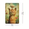 Vintage Metal Poster Wall Art Retro Red Cat Bird Flower Tin Sign