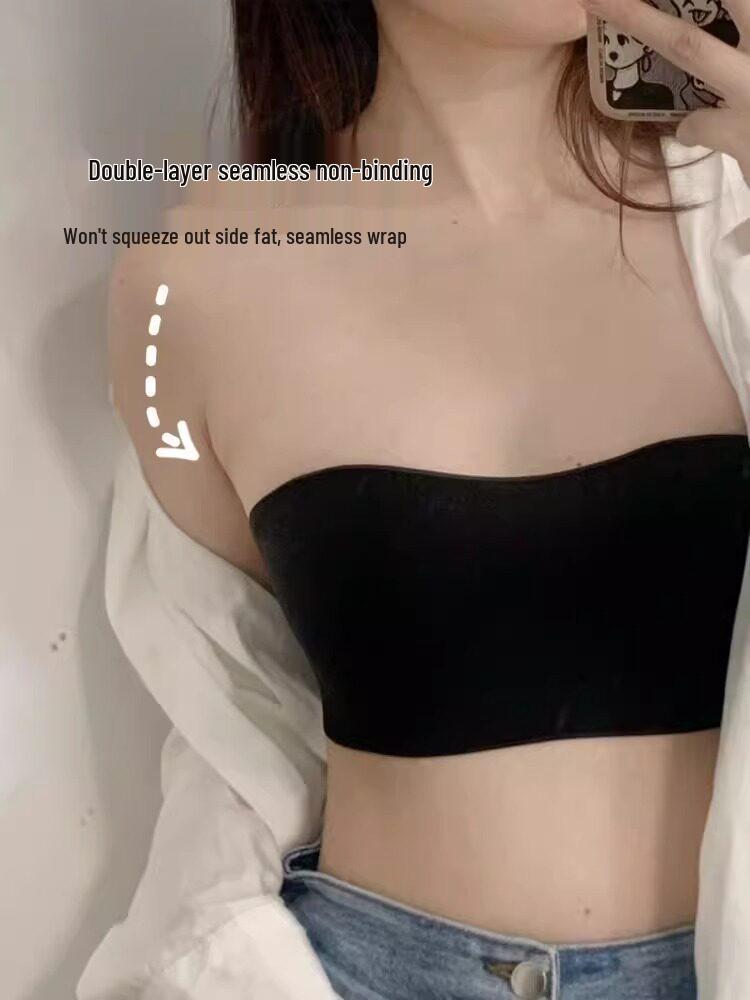 Nahtloses trägerloses Bandeau mit rutschfestem Geleistreifen für Damen, Schönes Rückendesign, Ideal für kleine Brüste