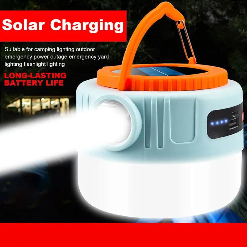 Solar & USB Rechargeable LED Camping Lantern, Portable, with Remote Power Bank Function for Emergency, Hiking, Fishing, ,Hurricane Camping Lighting