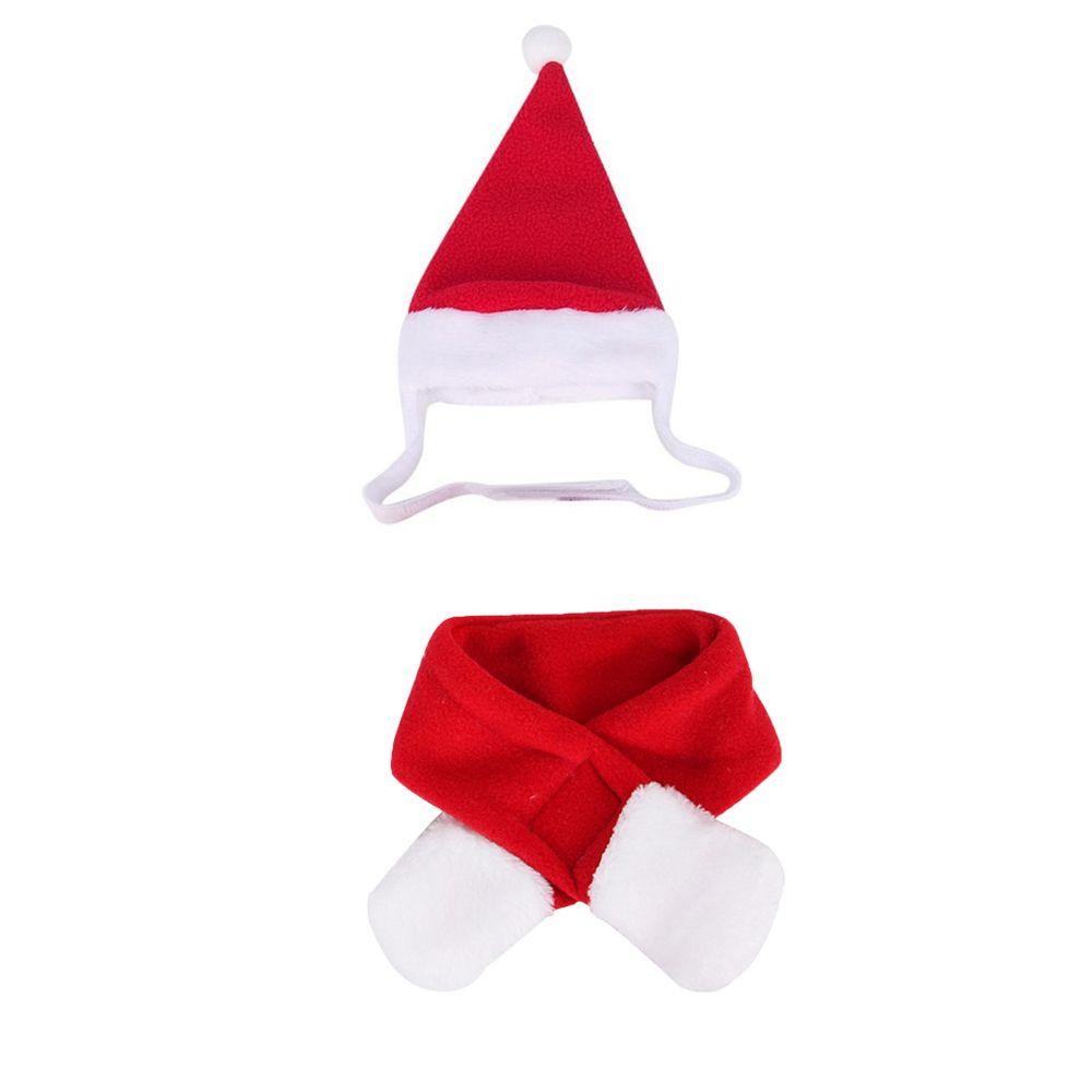 Warm Red Scarf Hat Cloak Hat Christmas Clothes Pet Costume Pet Clothes Pet Cosplay Costume
