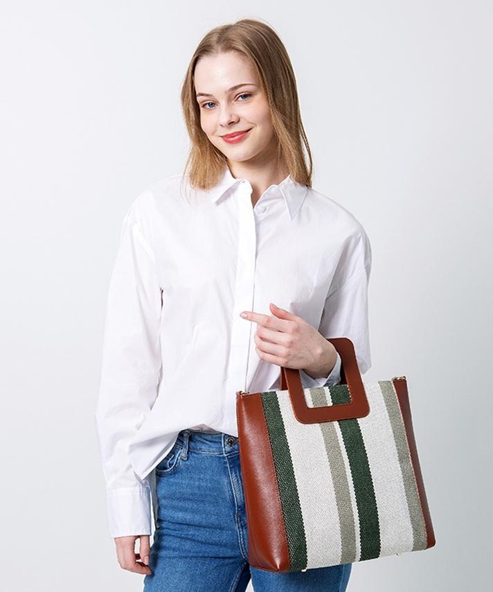 Fasciera Luxury Leather Handle Tote Bag (L)_Arias06