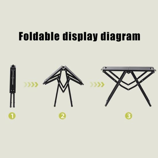 Portable Folding Table Lightweight Heavy Duty Metal Frame Fold-in-Half Desk Outdoor Camping Hiking Backpacking BBQ Tactical Collapsible Table