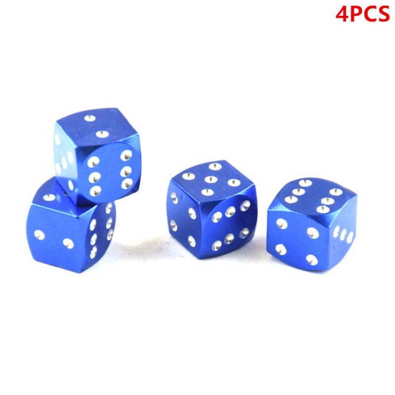 4Pcs Aluminum Alloy Tire Valve Caps Dice Wheel Stem Tyre Tire Wheel Stem Air Valve Dust Cover For Car Truck Motorcycle Bike
