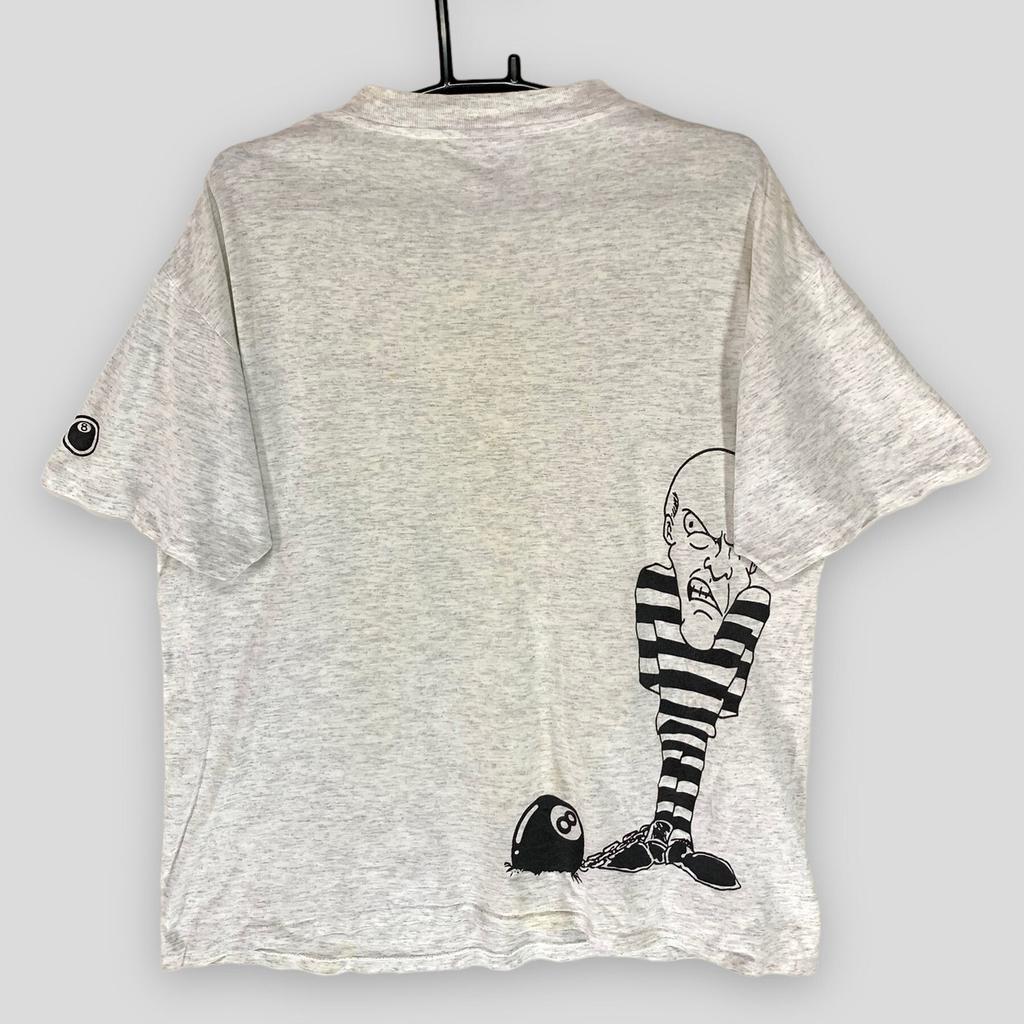 T-Shirt logo otto pallino vintage anni '90 da collezione skateboard streetwear outfit casual maglietta oneita punto singolo Taglia L