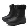 TUINANLE Unisex Black Snow Boots: Velvet, Lightweight, Thickened Plush Warmth Women Ankle Boots Men Cotton Shoes