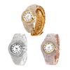 Women Quartz Watch Round Dial Analog Watch with Alloy Strap Ladies Rhinestone Wristwatch for Casual Wear Parties Offices Dates