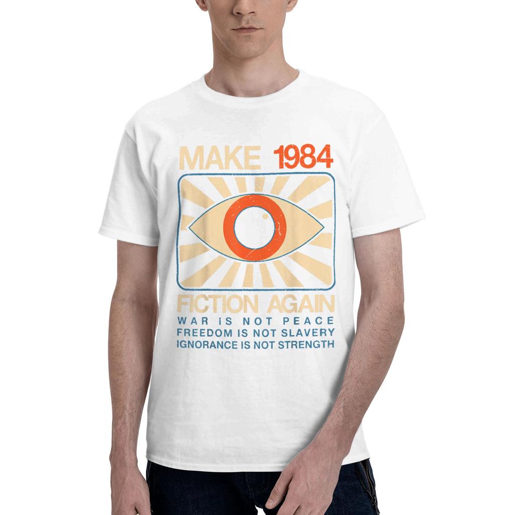 Rendi di Nuovo la Fantascienza del 1984 T-shirt Unisex Distopica 1984 George Orwell Maglietta Manica Corta Girocollo T-shirt Abbigliamento in Cotone