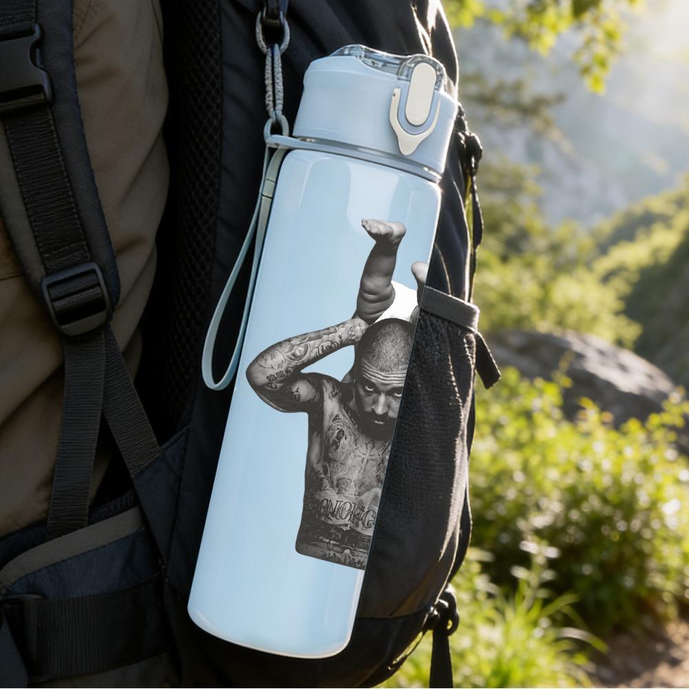 1PC Muscular Male Torso Minimalist Sketch Print 750ml Portable Sports Water Bottle Leakproof Gym Outdoor Travel Drink Cup