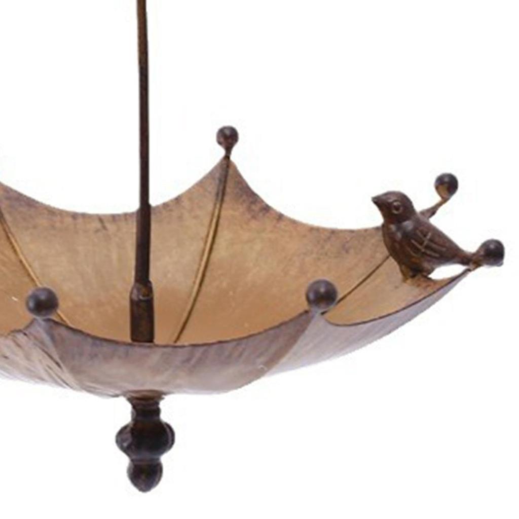 Umbrella Bird Feeder Hanging Bird Bath Premium Water Tray Iron Bird Food Bowl For Outside Outdoor Backyard Lawn Yard Porch Decor