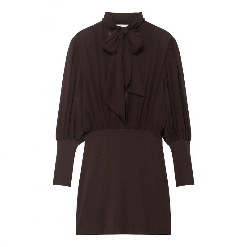 European-American Women s Fashion Patchwork Short Dress - Elegant and Versatile Style. M