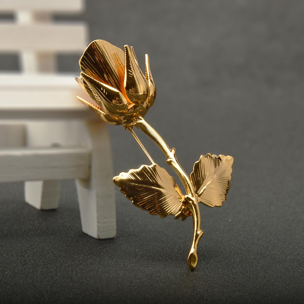Elegant Rose Brooch Pin Suit Wedding Groom Jewelry