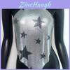 Metalen Pailletten Croptop Voor Dames Met Halternek Streetwear