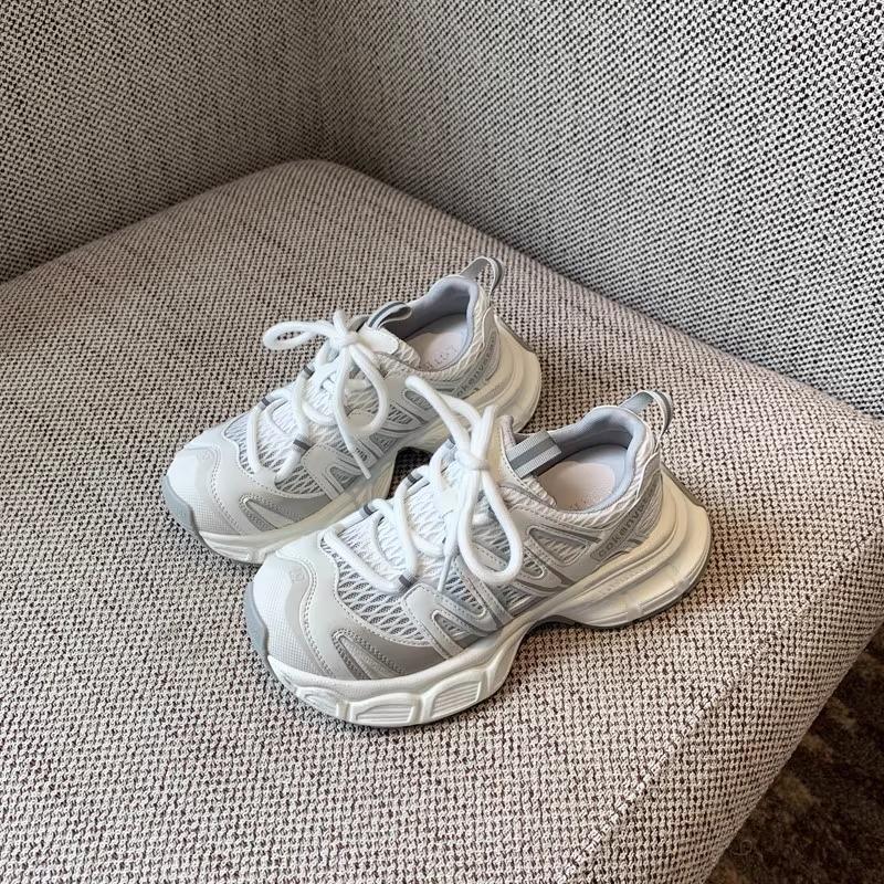 New summer mesh-permeable polished thick-soled dad shoes women's versatile height-increasing mesh-permeable casual sports shoes