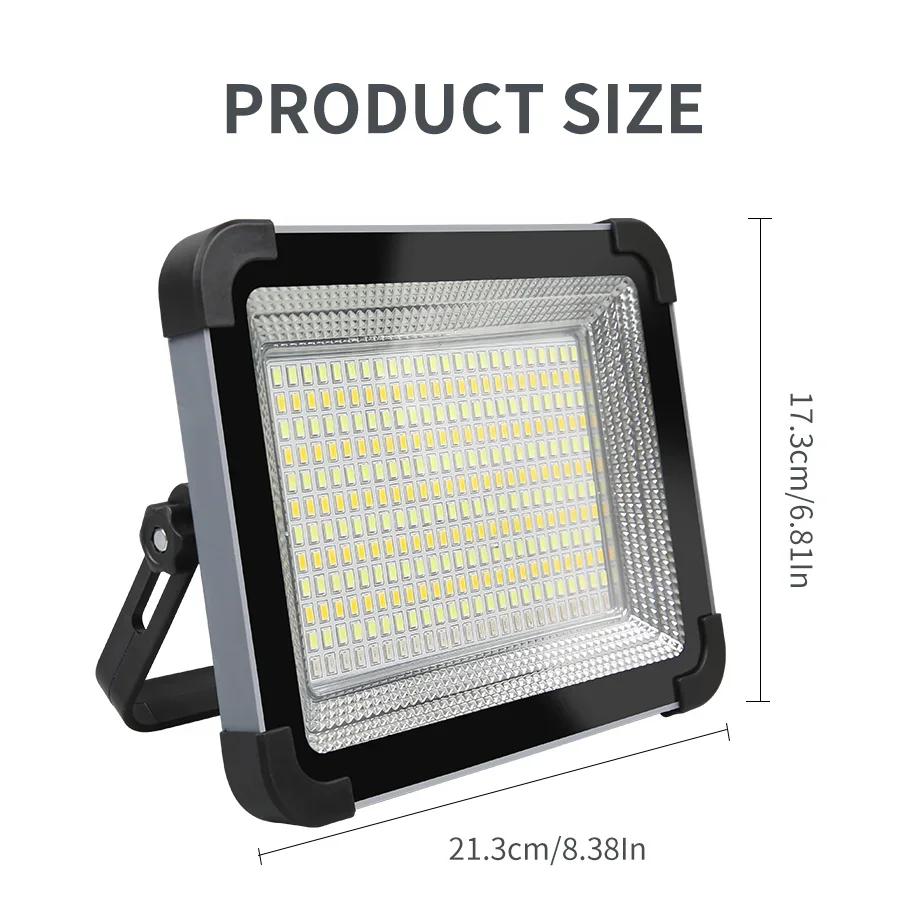 288LED Powerful Camping Lamp-Portable Work Lantern With Hook,Solar Rechargeable Emergency Light for Outdoor Tent Night Market