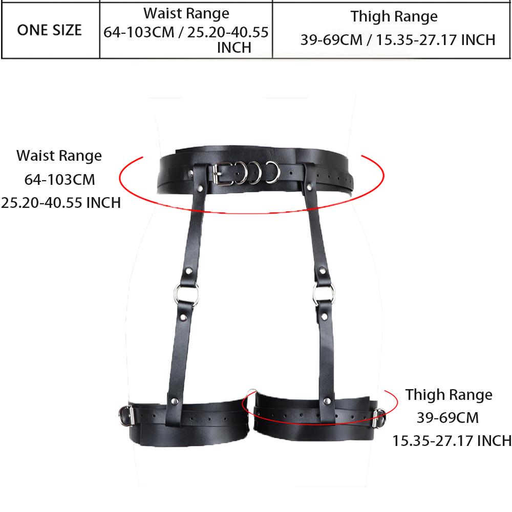 1pcs Sexy Harness Sexy Gater Pu Leather Adjustable Studded Decor BDSM Leg Harness Garter Bondage Lingerie
