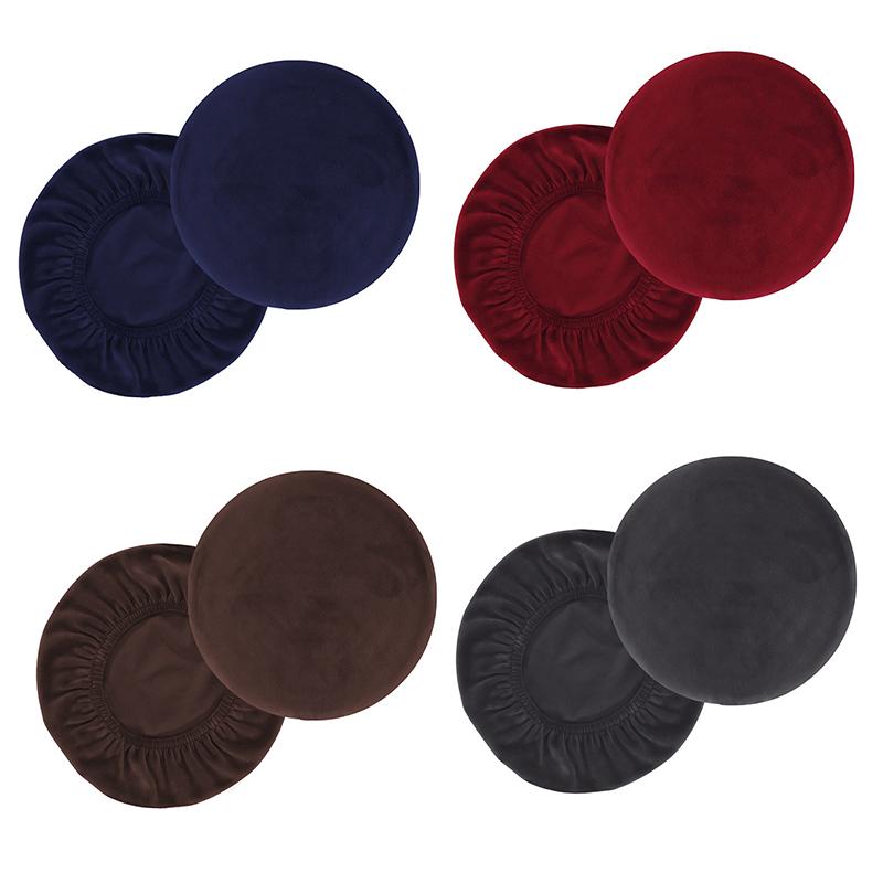 1PC Elastic Machine Washable Stool Cover Office Decor Drawstring Closure Classic Flannel Bedroom Velvet Stretch Living Room Home
