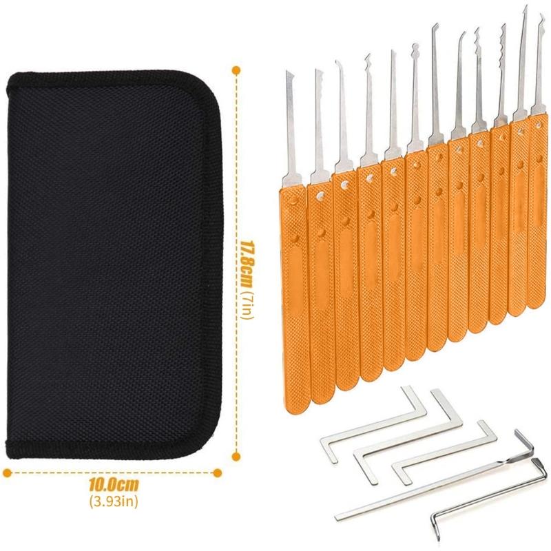 Set profesional de 17 piese pentru deschis încuietori Dispozitive cuprinzătoare pentru deblocarea încuietorilor Etui dens pentru transport Pentru experți pasionați