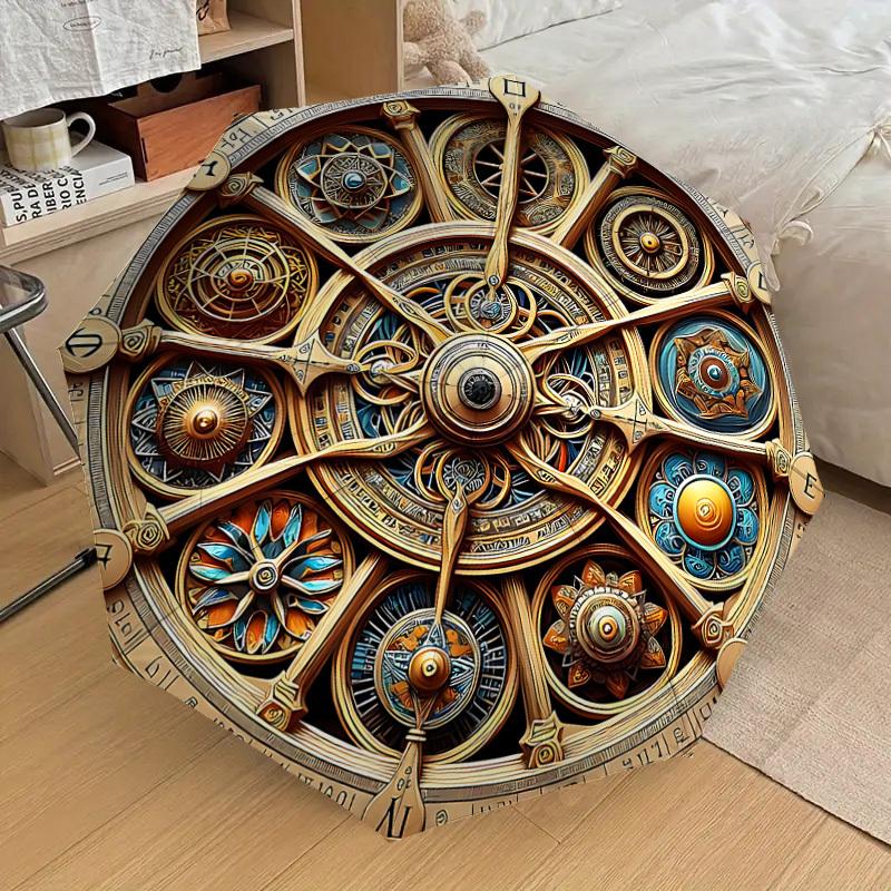 1PC clock faceAutomatic Open/Close Umbrella with Windproof, 8-Rib Sturdy Canopy, Durable Ribs, Fashionable Design, Outdoor Accessory, Fun Prin, Holida