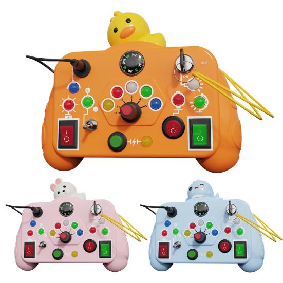 Toddler Animal Busy Board with LED Light Baby Light-up Switch Busy Board Game Machine Travel Kids Educational Learning Activity Toy Boys Girls