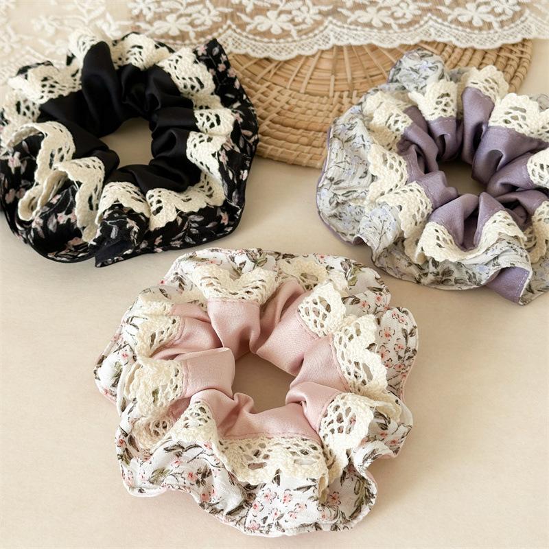 Vintage Blumige Rüschenschichten Verzierungen Zarte Hohlgeschnittene Spitze Rand Voluminöse Haarkränze Ästhetisches Cottagecore Kopfschmuck