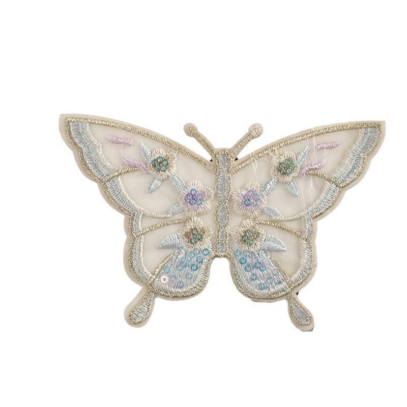 Down Jacket Patch Sticker Lace Ultra-Thin Mesh Embroidery Sequins Butterfly Bow Self-Adhesive Clothing Accessories