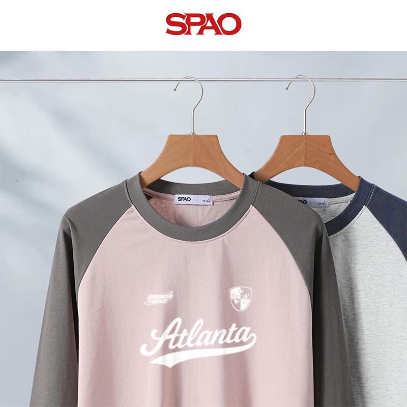 SPAO Men's Colorblock Patchwork Long Sleeve T-Shirt