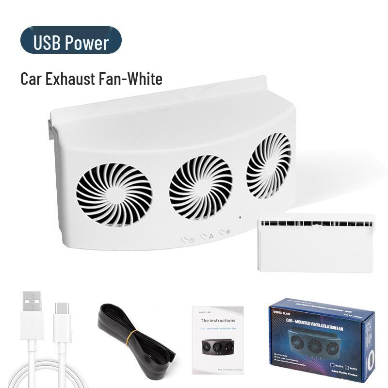 Solar-Powered Car Ventilation Fan for Window Exhaust and Interior Cooling