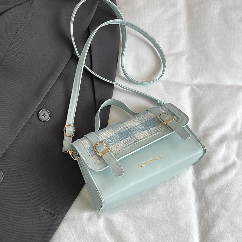 

Простая и модная женская сумка через плечо 2024 года, новая трендовая сумка через плечо, популярная модная сумка-мессенджер для поездок на работу, маленькая квадратная сумка синий