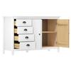 VidaXL Buffet Hill Blanc 130x40x80 cm Bois de pin solide 288932