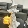 Witches Lamp Gothics Decors,Witches Table Lamp with LED Lantern,Unique Night Lights for Bedroom Desk Halloween Home Decors