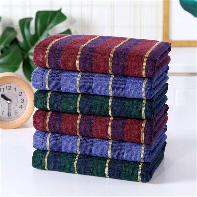 35x35cm Classic Gauze Cotton Striped Soft Absorbent Double-Sided Terry Bathroom Men Face Towel