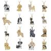 French Bulldog Beagle Pendant Rhinestone Dog Necklace Jewelry Gift Pet Puppy Necklace Dog Lovers