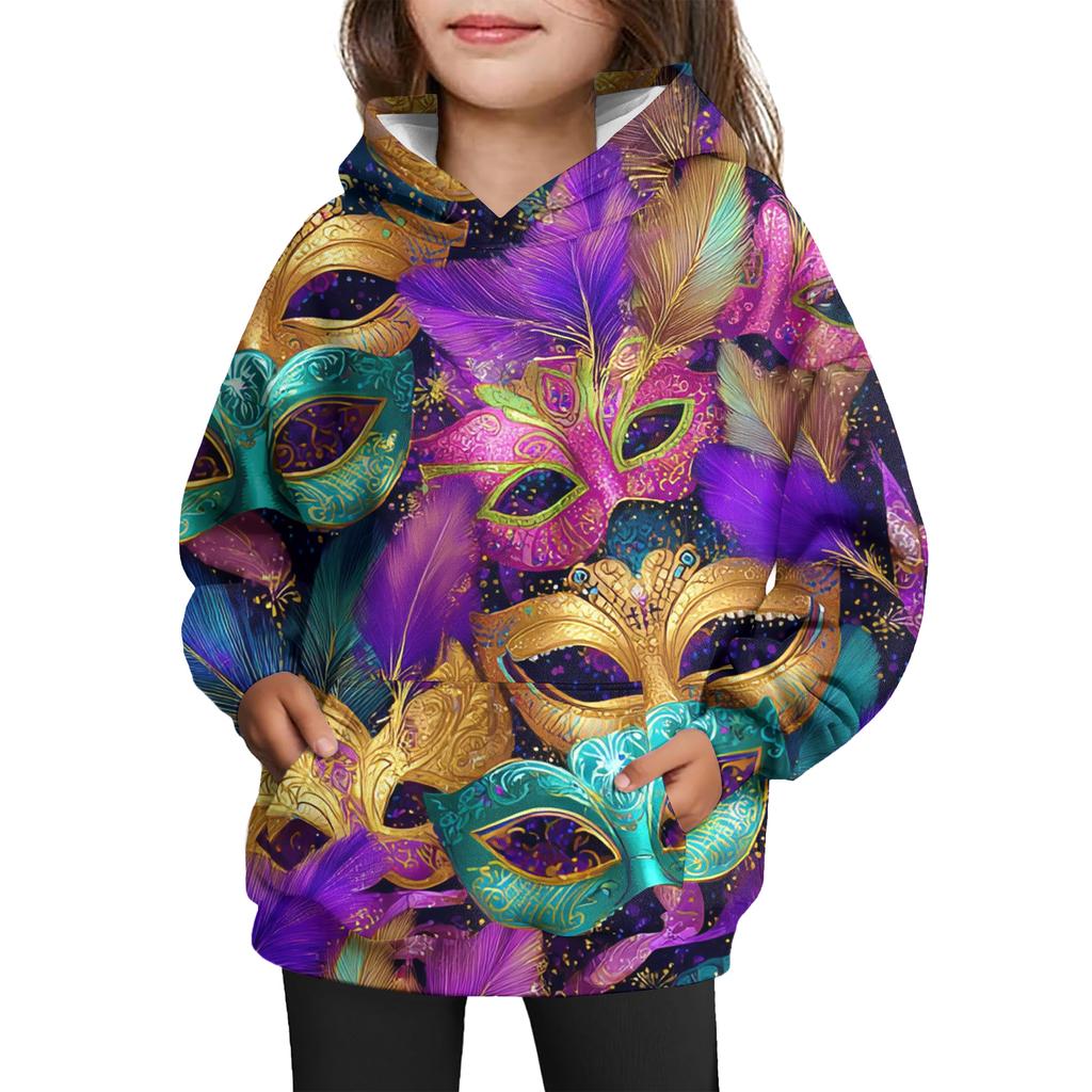 Dívčí mikina s kapucí a vázáním - Pulovr s potiskem Den karnevalu