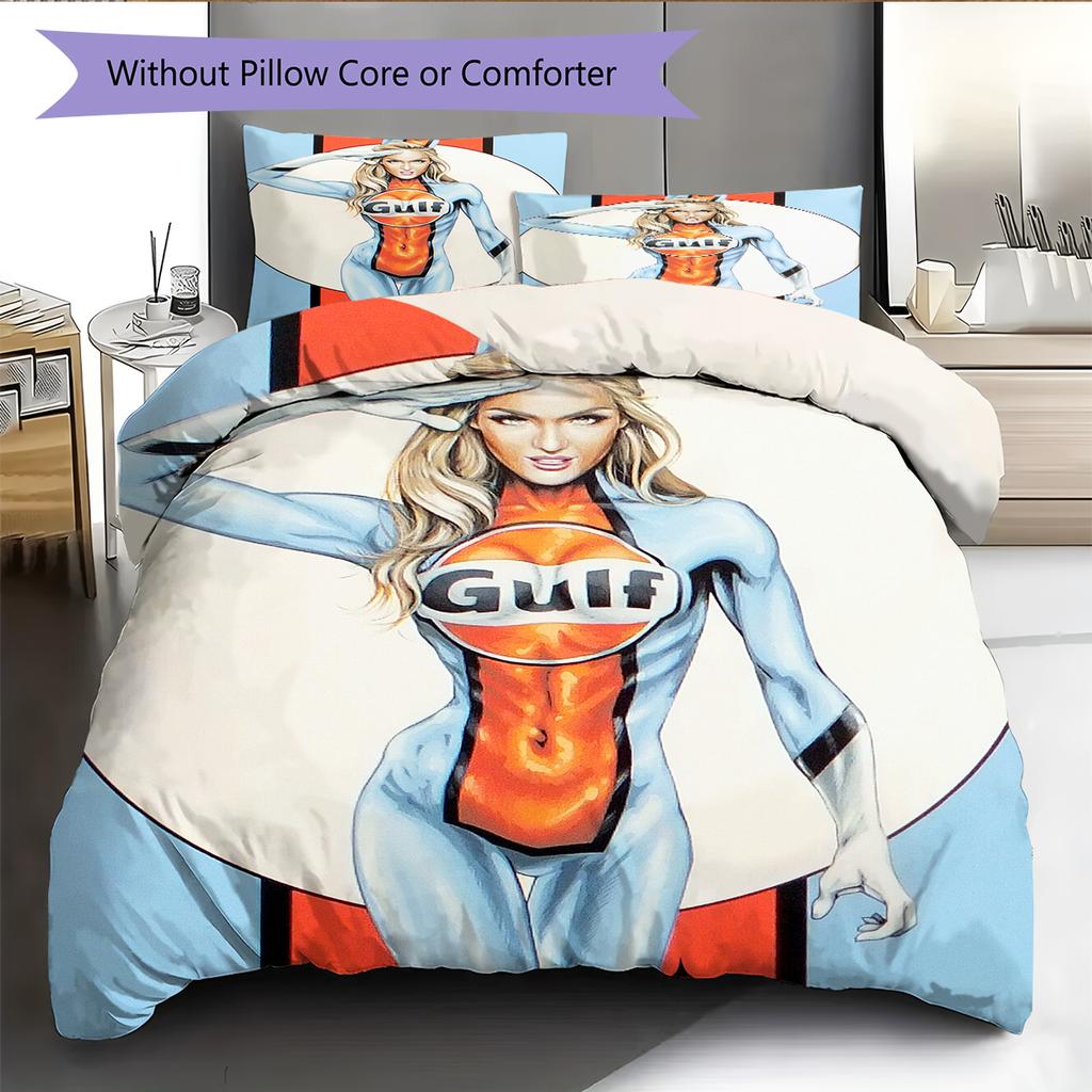 Cartoon Pattern Bedding Quilt Set Quilt Cover Pillowcase Home Decoration Birthday Gift (1 * duvet cover + 2 * pillowcase, without core)