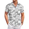 Camicia Casual da Uomo con Stampa a Maniche Corte
