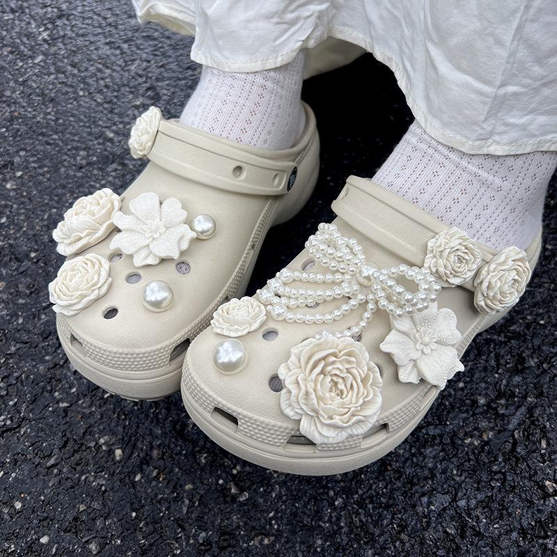14 шт. Шарми для взуття для Crocs Букет Перлина Бант Декоративна пряжка для набору шармів для Croc Аксесуари Дитяча вечірка Жінка Дівчата Подарунок