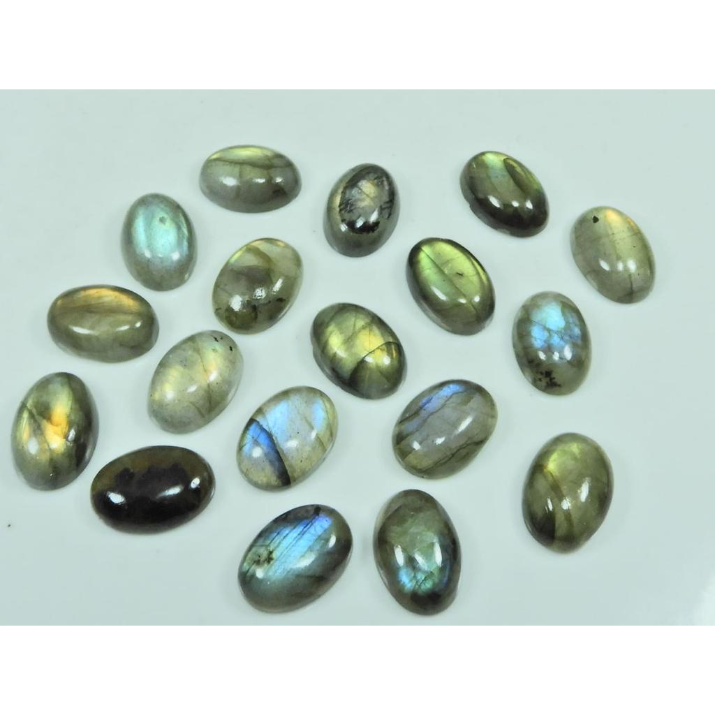 10X14MM Natural Labradorite Oval Cabochon Loose Gemstone 18Pcs Lot 101Cts. C-3140